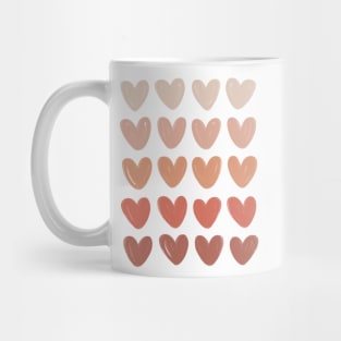 Cream, Pink, Red Gradient Heart Square Mug